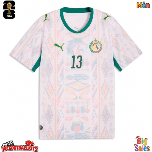 Senegal Iliman Ndiaye #13 Replica Home Stadium Shirt World Cup 2026 Short Sleeve